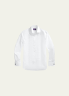 Ralph Lauren Solid Poplin Aston Pleated Formal Ds In White