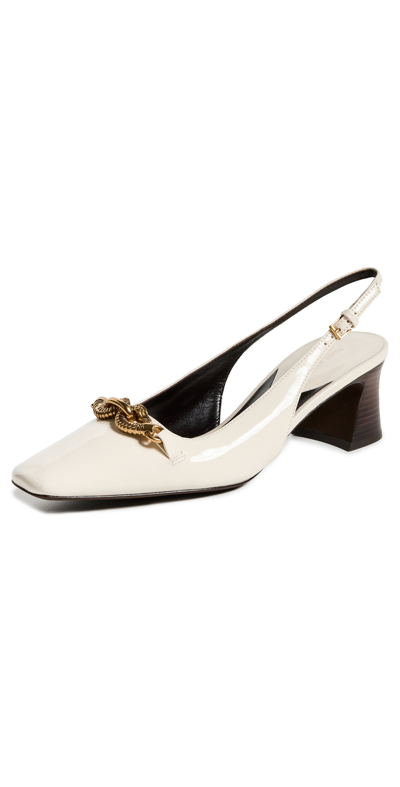 Tory Burch Jessa 裹踝中跟鞋 In Light Cream/gold