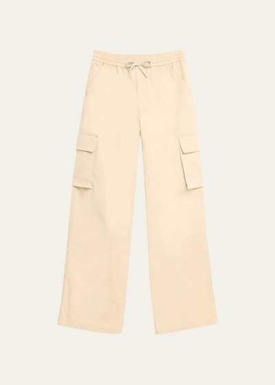 Frame Men's Wide-leg Drawstring Cargo Pants In Smoke Beige