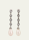BEN-AMUN SILVER CRYSTAL EARRINGS WITH PEARLY DROP