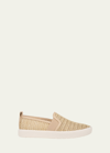 VINCE BLAIR RAFFIA SLIP-ON SNEAKERS