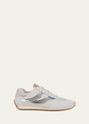 Vince Oasis Mixed Leather Retro Sneakers In Black