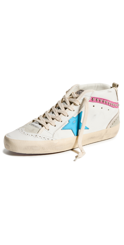 Golden Goose Mid Star Spur Sneakers Optic White/ice/light Blue/wil
