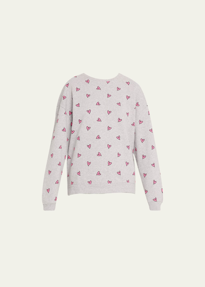 KULE THE OVERSIZED ALL OVER HEART SWEATSHIRT