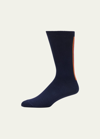 Paul Smith Men's Artist Stripe Crew Socks In Navy