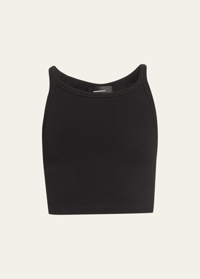 Wardrobe.nyc Crop Ribbed Tank Top In Black