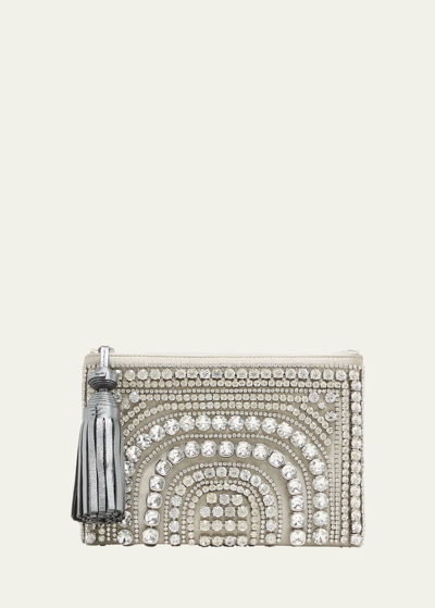 Anya Hindmarch Georgiana Small Crystal Clutch Bag In Silver