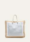 Maison Margiela Trompe L'oeil Glam Slam Tote Bag In Ha192 Taupegreige