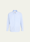 Frame Men's Striped Relaxed Button-front Shirt In Blue Strip