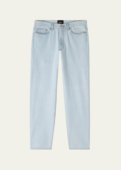 Apc Men's Martin Stonewashed Straight-leg Jeans In Bleached