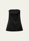 Carolina Herrera Strapless Satin Top In Black