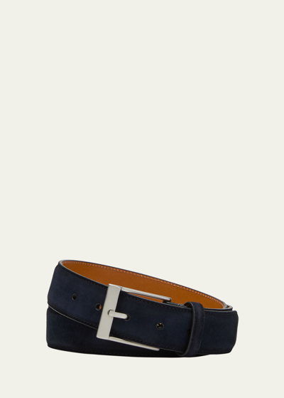 Magnanni Men's Telante Suede Leather Belt In Navy