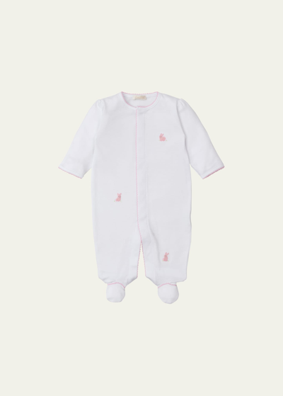 Kissy Kissy Kids' Girl's Premier Cottontail Hollows Footie In White/pink
