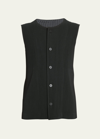ISSEY MIYAKE MEN'S PLEATED BUTTON-FRONT VEST