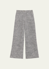 Theory Tweed Wide-leg Cargo Pants In Black Multi