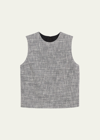 Theory Tweed Boxy Shell Top In Bkmu