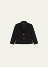 Theory Patch Pocket Shrunken Crepe Jacket In Black