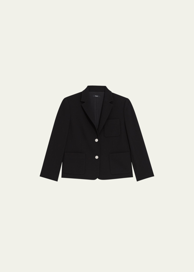 THEORY PATCH POCKET SHRUNKEN CREPE JACKET