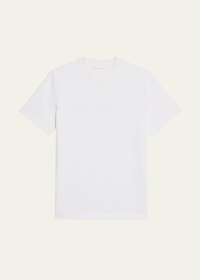 Helmut Lang Men's Logo-back Short-sleeve Heavy Cotton T-shirt In Wht