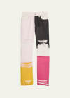 Helmut Lang Men's Low-rise Colorblock Distressed Jeans In Crm Mlti