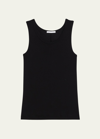 HELMUT LANG MEN'S BLACK SOFT COTTON RIB TANK TOP