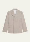 HELMUT LANG MEN'S BOXY TWO-PIECE DOUBLE-BREASTED BLAZER SUIT