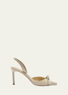 ALEXANDRE BIRMAN CLARITA LEATHER BOW SLINGBACK PUMPS