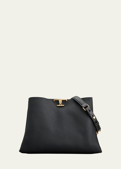 Tod's Medium Leather Shoulder Bag In Nero