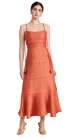 Alexis Vereda Sculpted Jacquard Midi Dress In Orange
