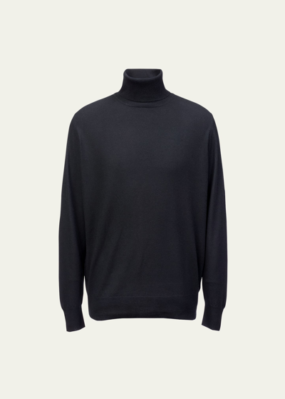 Loro Piana Men's Dolcevita Cashmere Turtleneck Sweater In Black