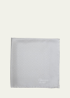 Charvet Men's Silk Dot-print Pocket Square In Gray/white