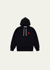 Comme Des Garçons Men's Play Heart Pullover Hoodie In Black - 1