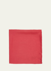 Charvet Men's Silk Logo-print Pocket Square In Red