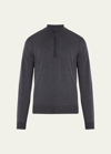John Smedley Mens Charcoal Tapton High-neck Wool Jumper