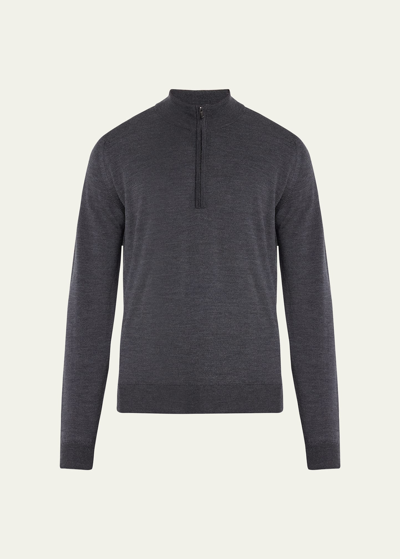 John Smedley Mens Charcoal Tapton High-neck Wool Jumper