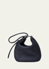 Akris Anna Mini Leather Hobo Bag In 009 Black