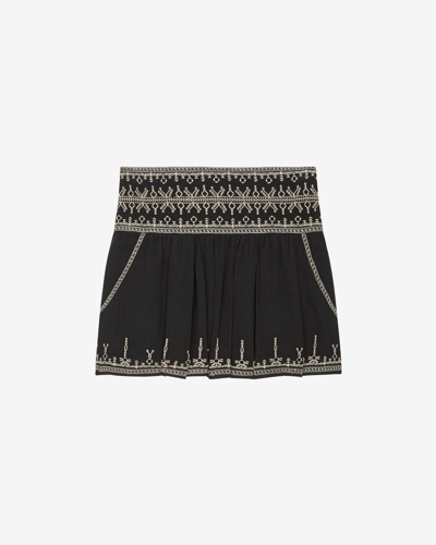 Marant Etoile Picadilia Cotton Mini Skirt In Black