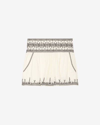 Marant Etoile Picadilia Cotton Mini Skirt In Naturfarben