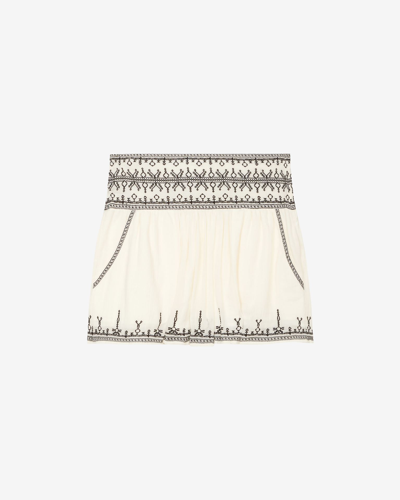 Isabel Marant Étoile Picadilia Cotton Mini Skirt In Ecru
