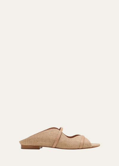 Malone Souliers Norah Jute Two-band Slide Sandals In Oatmeal