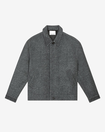 Isabel Marant Simon Coat In Grey Wool In Gray