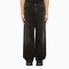 Balenciaga Black Loose Cut Baggy Jeans In Black