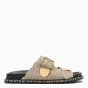 Chloé Dark Greige Rebecca Mules In Grey