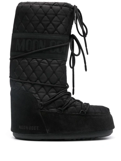 Moon Boot Resort Icon Quilted Snow Boots In Black