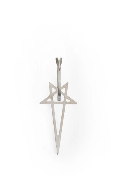 Rick Owens Pentagram Earrings Jewellery In Silver