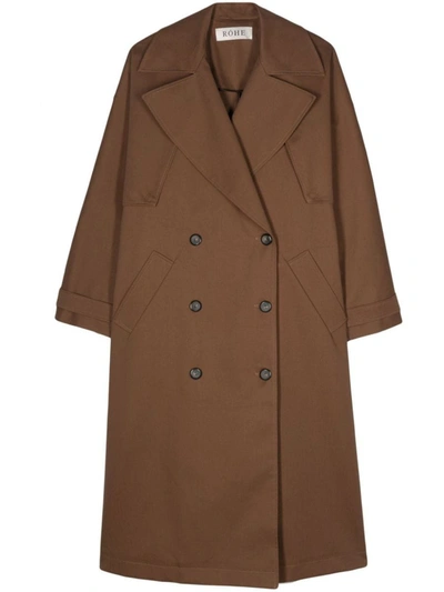 Rohe Oversized Cotton-twill Trench Coat In Brown