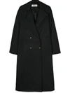 Rohe Double-breasted Wool Midi Coat In Black