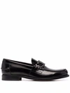 Tod's Polished Block Heel Loafers With Penny Slot