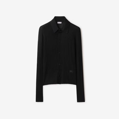 Burberry Rib Knit Shirt In Black