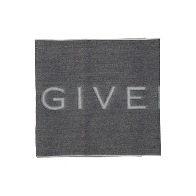 Givenchy Logo Wool Scarf In Grey